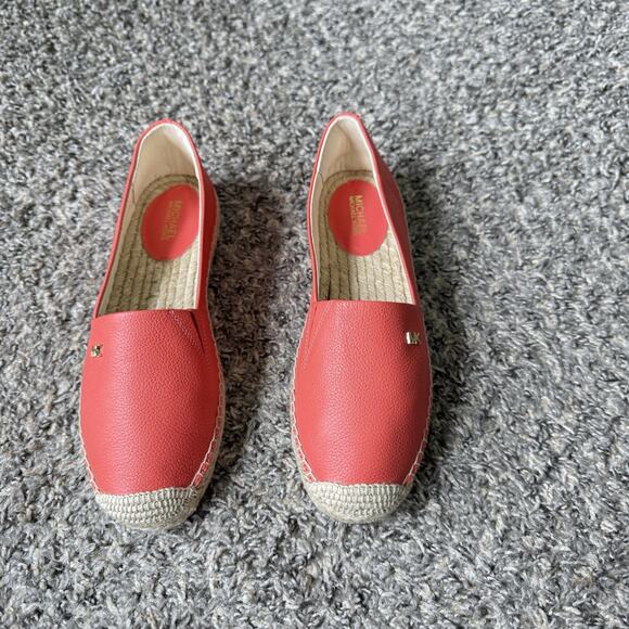 Michael Kors Kendrick Slip On Espadrille Flats Shoe Orange Leather size 6 New - Picture 1 of 7